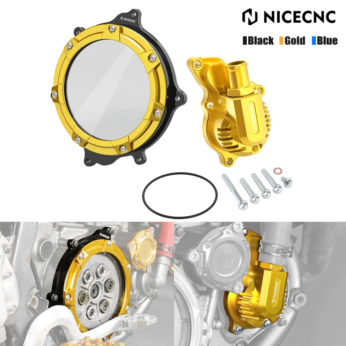 

NICECNC For 2000-2024 Suzuki DRZ400 DRZ400E DRZ400S DRZ400SM DR-Z400 E S SM Motorcycle Clutch Outer Cap Water Pump Guard Cover