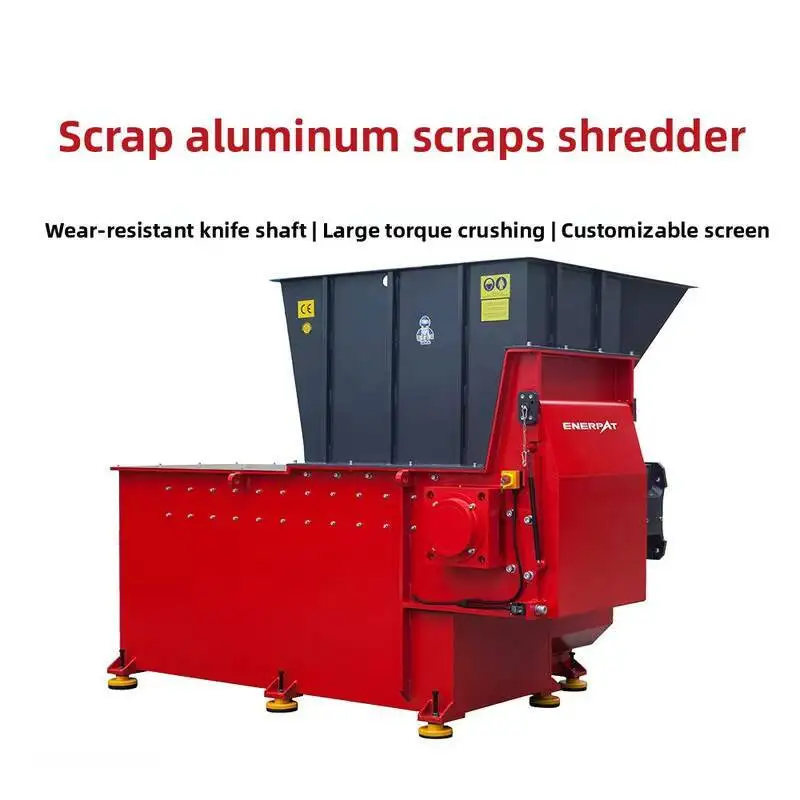 2025년형 시간당 1톤 처리량 티타늄 스틸 철제 단축축 분쇄기, 알루미늄 구리 스크랩 금속 파쇄기