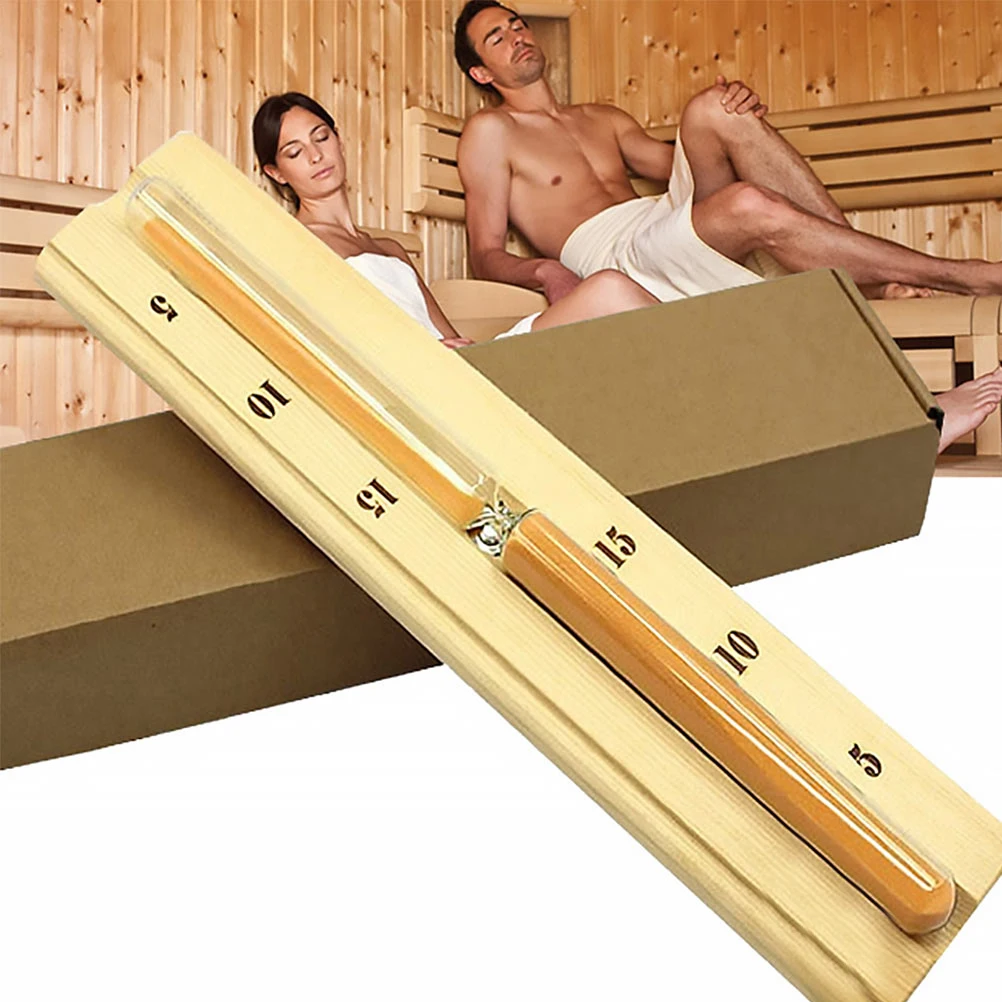 

1Pcs Wall Hanging Hourglass 15 Min Timer Sauna for Bathroom Home Decor Khaki Sturdy Wooden Base Thickened