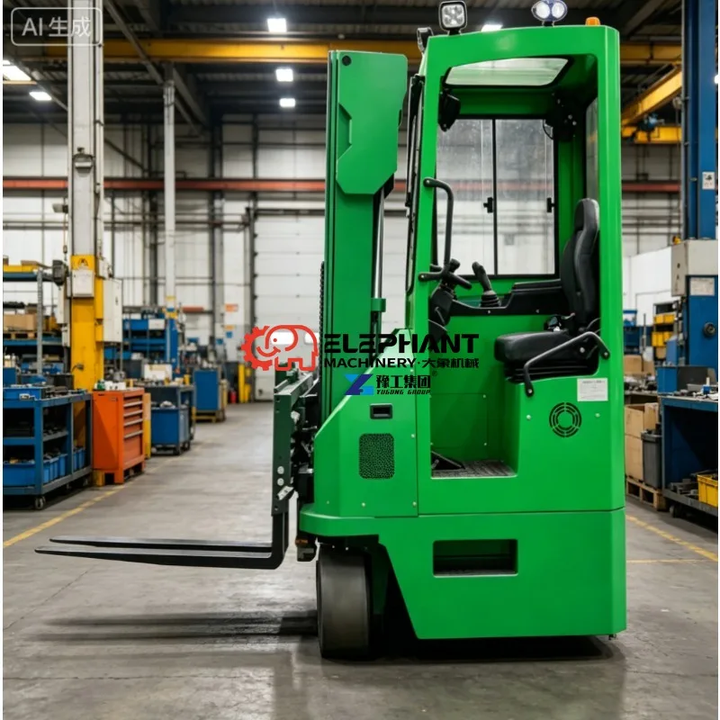 1.5T 2T Rider Electric Reach Forklift Truck, Battery Powered Seated Reach Stacker, Space-saving Narrow Channel Lifting Equipment