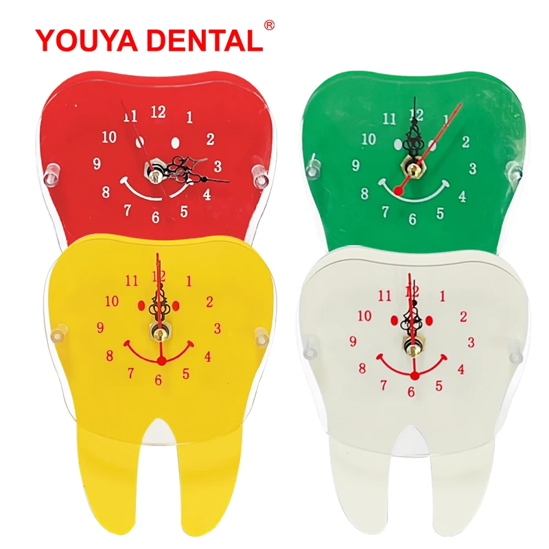 Dental Table Clock Decoration Small Modern Design Battery Desk Clock Cute Tooth Shape Dentistry Ornaments Artcraft Dentist Gifts