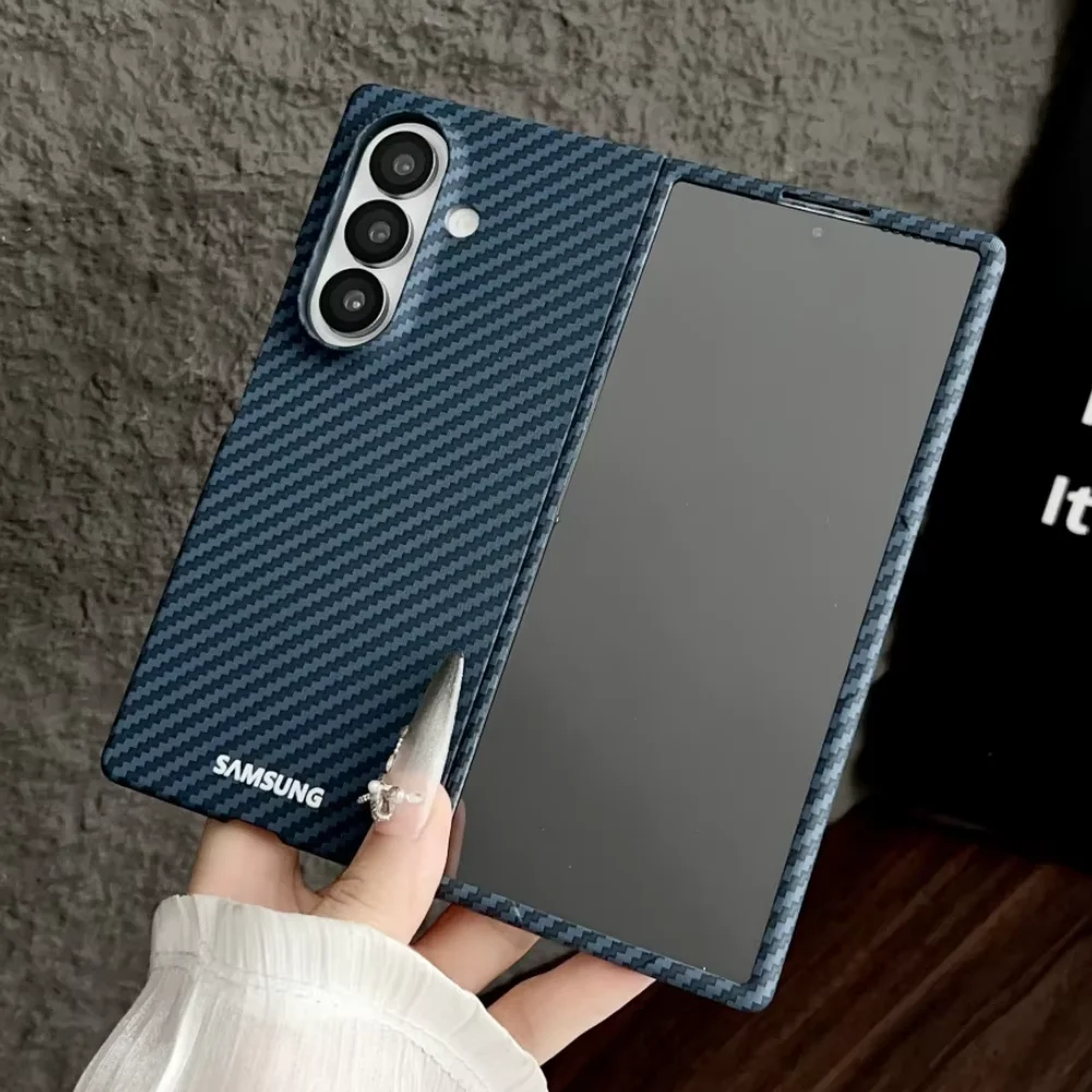 Luksusowe etui magnetyczne z włókna węglowego Magsafe do Samsunga Z Fold 8 7 6 5 Fold8 Ultra z hartowaną folią ochronną na ekran. — zdjęcie produktu 2