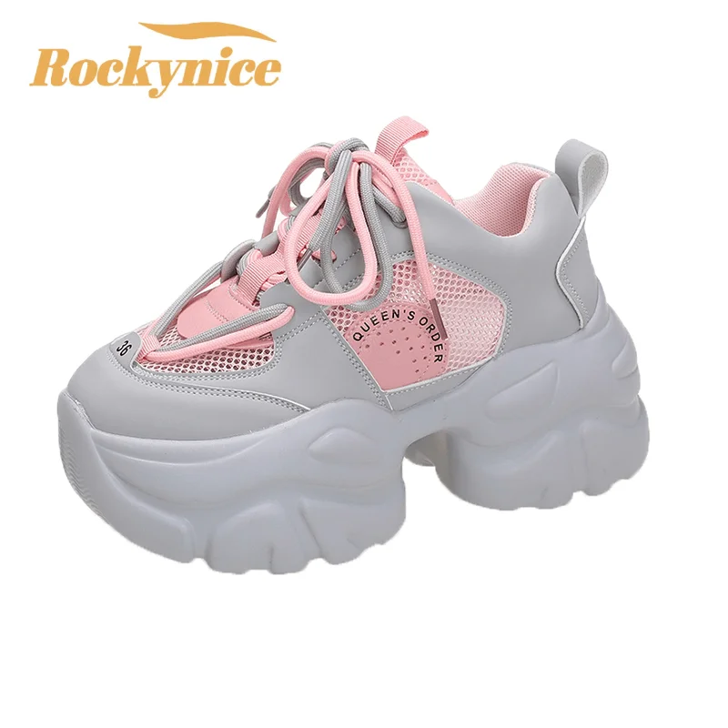 

Autumn Women Sneakers New 2023 Thick Sole Dad Shoes Casual High Platform Shoes Comfortable Leisure Mesh Sport Sneakers Woman 7CM