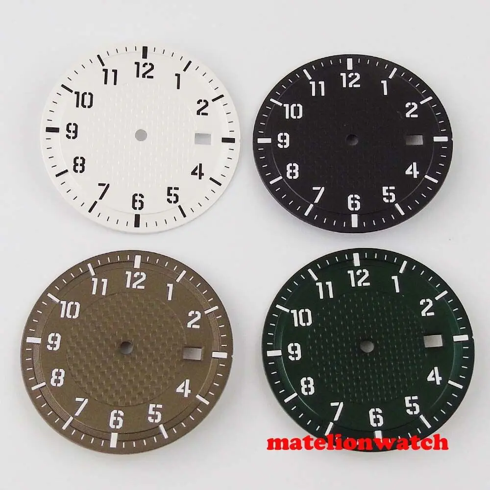 قطع غيار قرص الساعة المعقمة مقاس 34 مم مناسبة لنافذة تاريخ حركة NH35