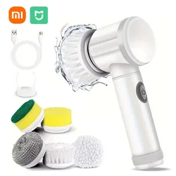 Xiaomi-多機能電気ロータリースクラバー,交換可能,防水,便利,家庭用掃除,USB充電式,5 in 1