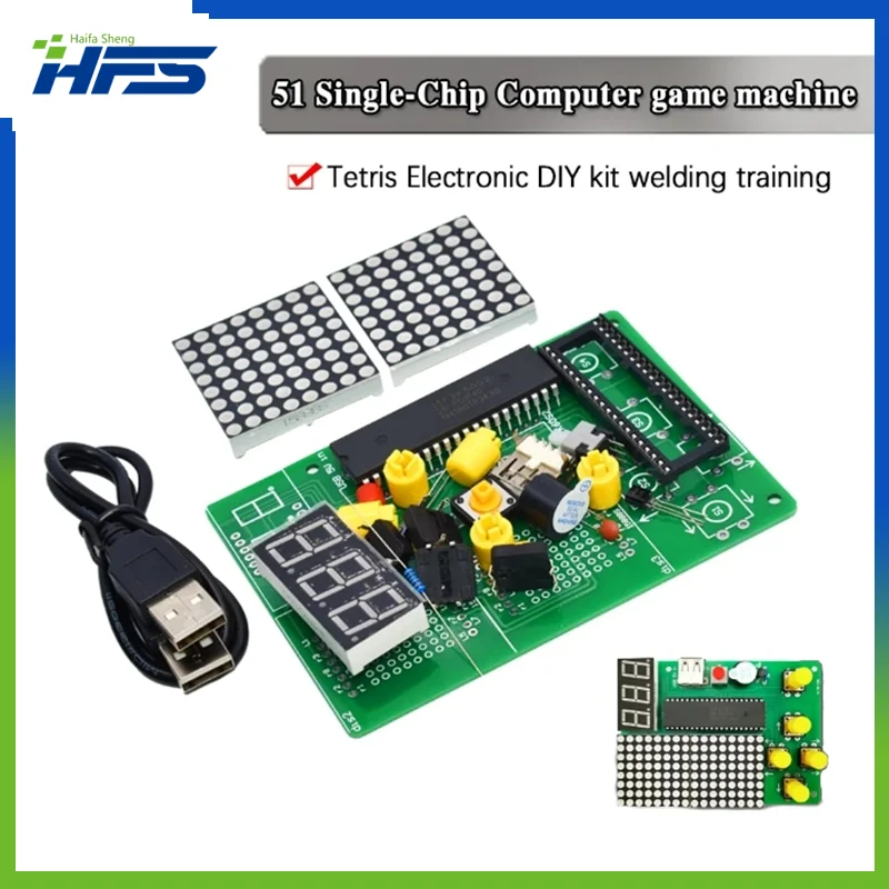 

DIY Game Board Kit 51 SCM Chip Retro Electronic Soldering Practice Console Maker Small Production student lab