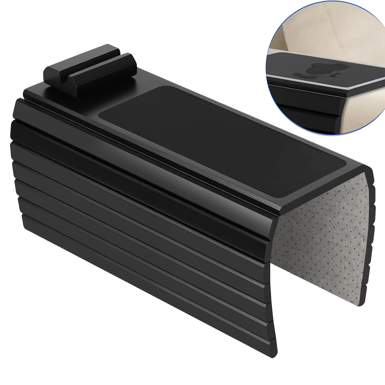 

Деревянный подлокотник для дивана, стол, противоскользящий органайзер на подлокотнике с 360° ° Вращающийся держатель для телефона, многофункциональный подлокотник для дивана, подставка для закусок