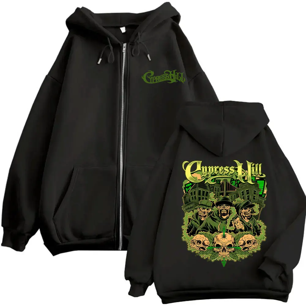 

Limited Rapper Cypress Hill Skeleton Zipper Hoodie Men Women Hip Hop Fashion Oversized Zip Up Jacket Coat Male Casual Hoodies