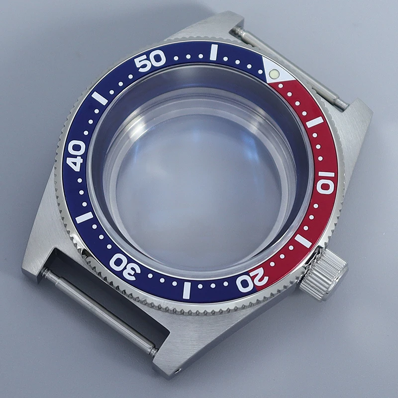 

40mm NH35 Watch Case Domed Sapphire Glass For NH35 NH36 NH34 NH38 NH70 NH72 Movement Mod 62MAS Case With Pure Black chapter Ring