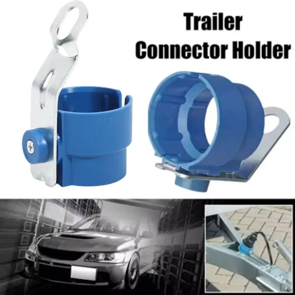 Round Design Trailer Plug Holder Dirt Resistant Weatherproof Parking Cover Universal Fit ABS Material Plug Adapter