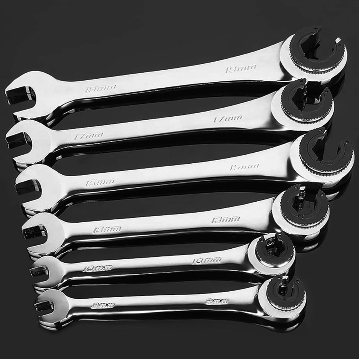 8-19mm Tubing Ratchet Wrench Tubing Ratchet Wrench Double Spanners Tools Oil Wrench Open end ratchet wrench