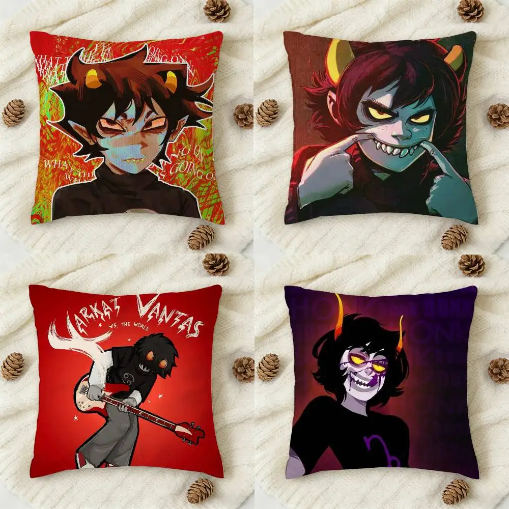 

H-Homestuck T-Trolls Karkat Double-sided Printed Square Decorative Cushion Cover for Sofa Living Room Home Decor