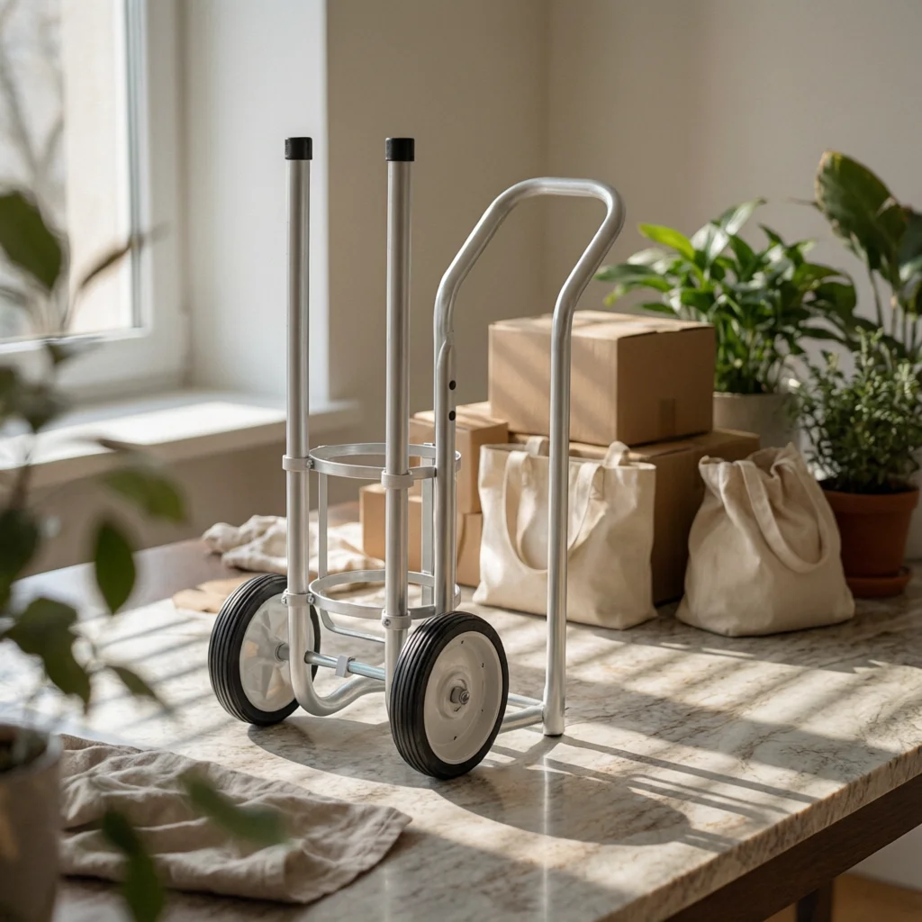 ガスボンベ運搬車-直立型ガスボンベカート-ガスボトルカート-頑丈でコンパクト-溶接工、工業ワークショップ向け