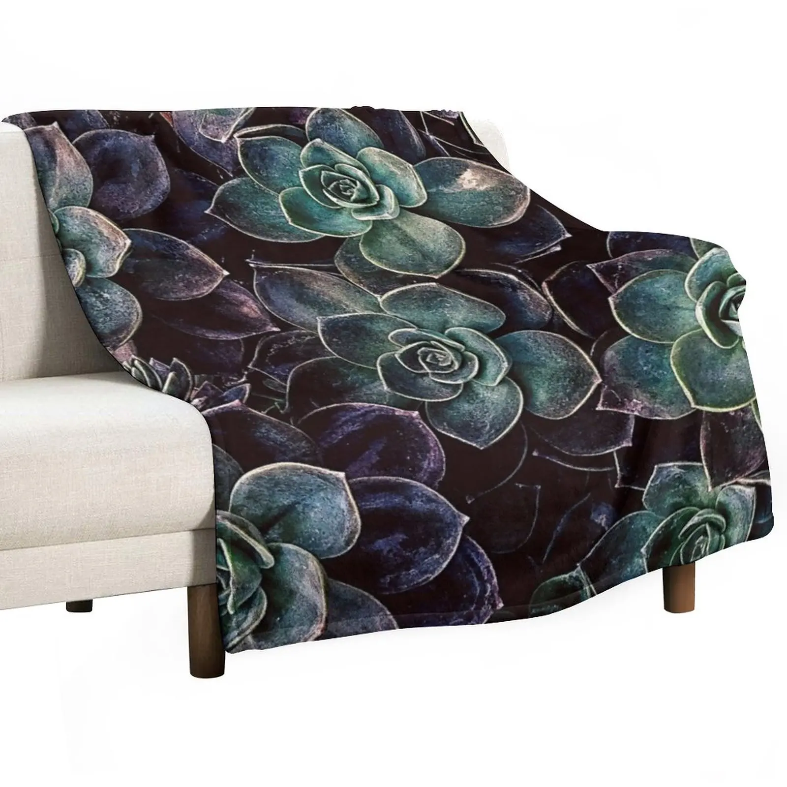 

succulent plants Throw Blanket Nap Blanket Blanket For Decorative Sofa Soft Bed Blankets Flannel Fabric