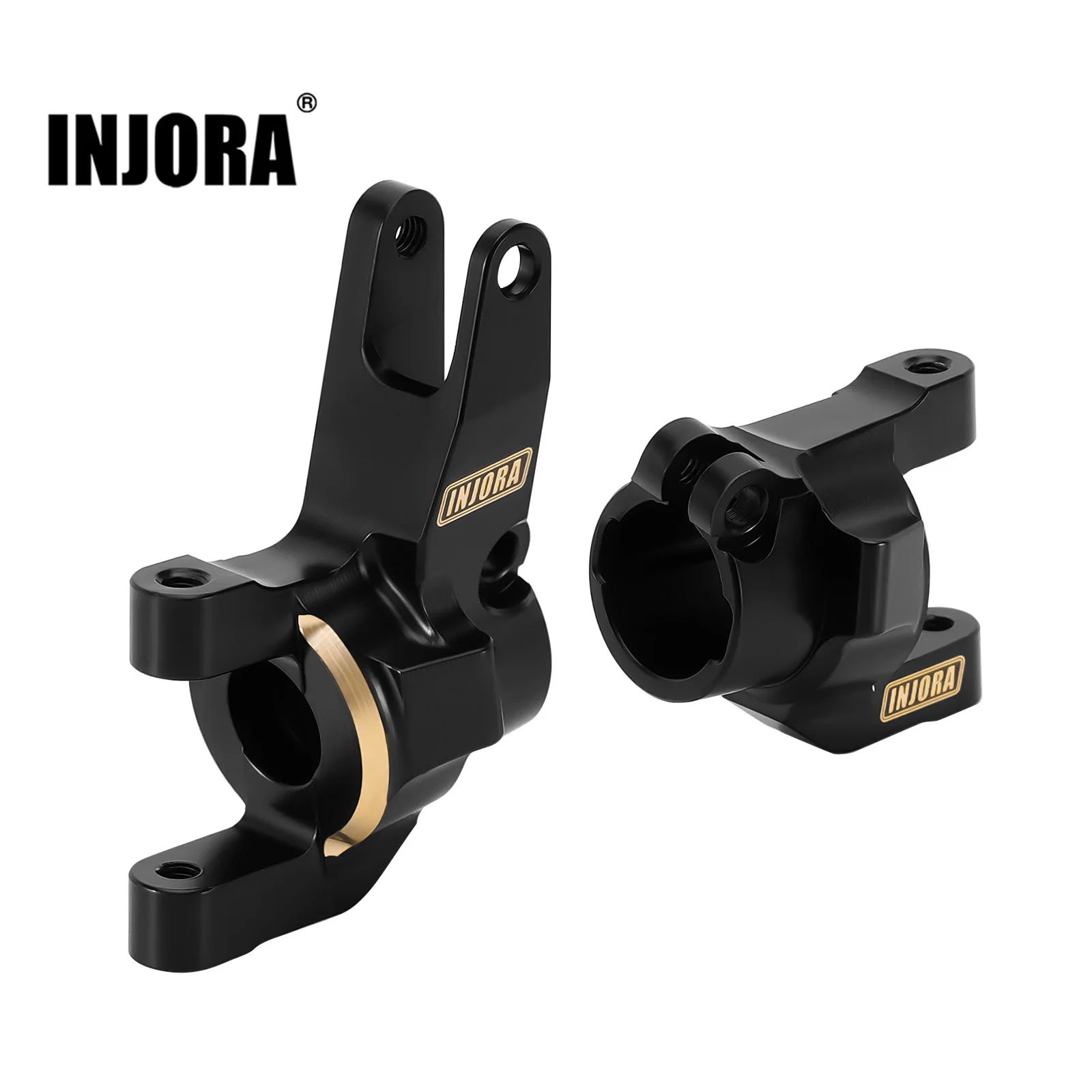 INJORA Mosiężna piasta C z czarną powłoką do prostej osi 1/10 RC Crawler SCX10 III AR45