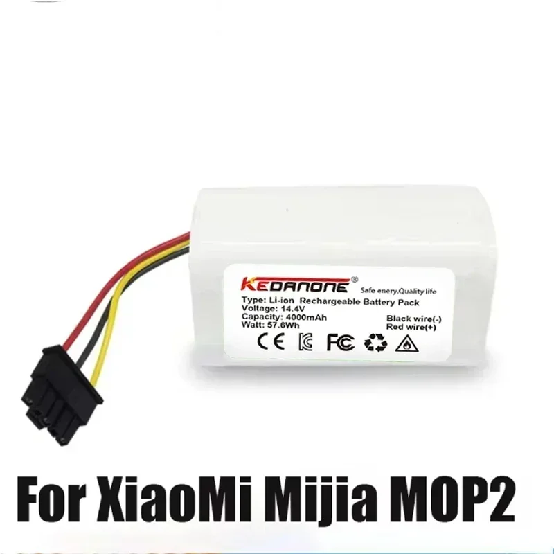 بطارية N011-4S1P 14.4 فولت 4000 مللي أمبير في الساعة لممسحة المكنسة الكهربائية Xiaomi Mi 2 Lite MJSTL |   بديل ليثيوم أيون طويل الأمد مع شحن آمن
