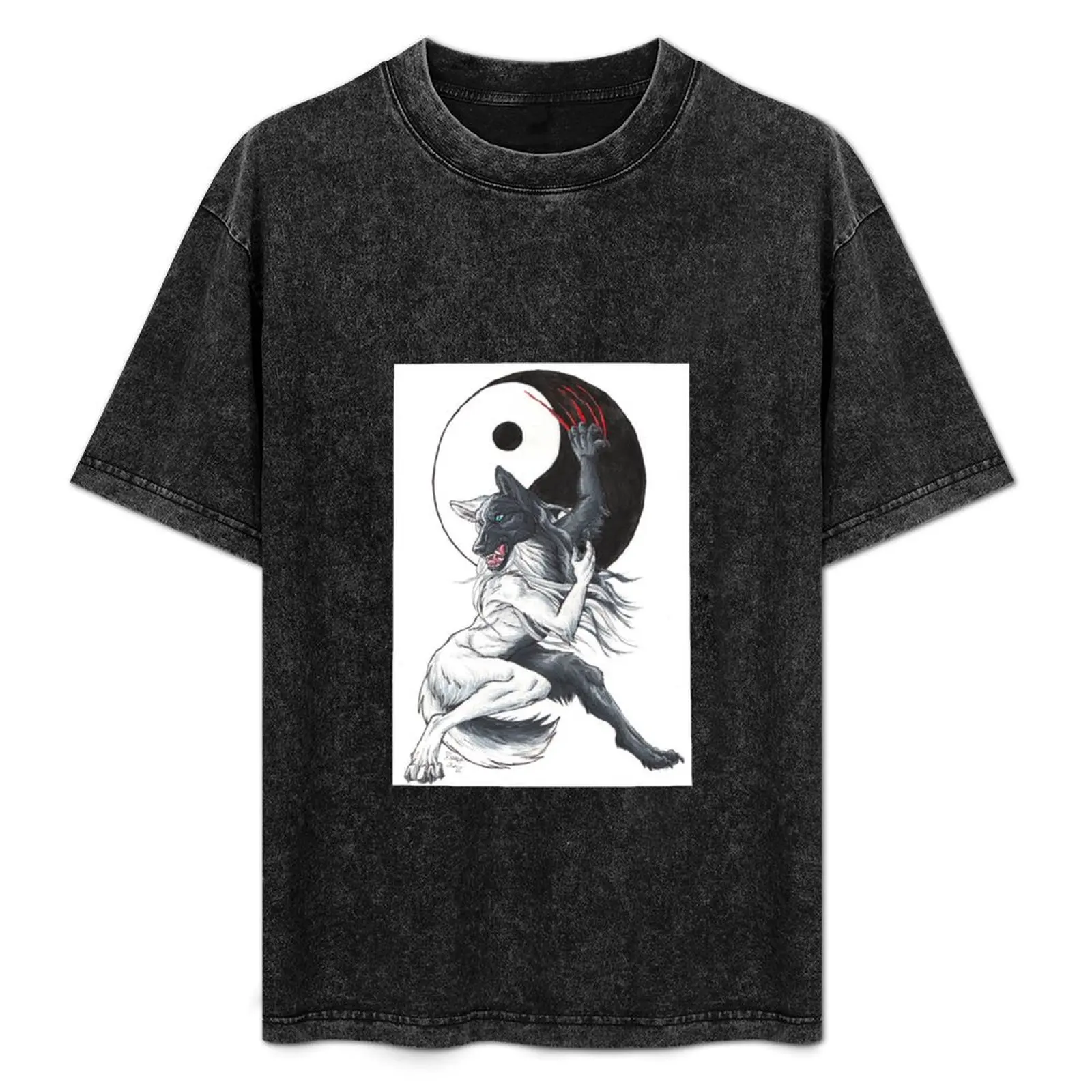 

Yin Yang werewolf T-Shirt Casual Loose Fit Summer Tee Shirt