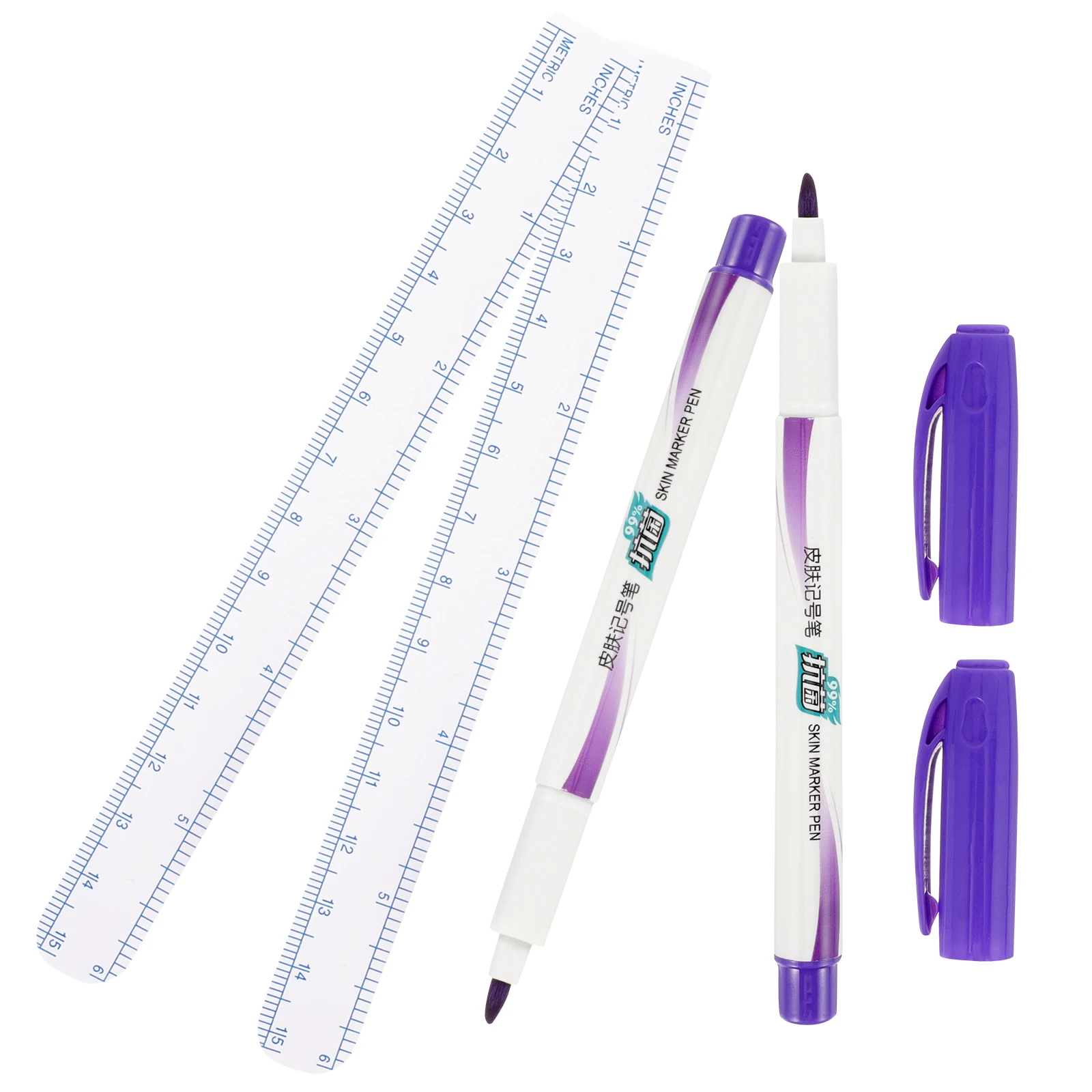 

2Pcs Professional Skin Marker Pen Easy Use Body Art Positioning Tool for Aseptic Procedures Mapping Pen