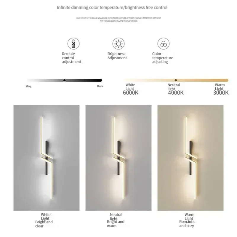 Modern LED Stair Wall Light Led Bedside Wall Lamp For Living Room Bedroom Stairs TV Background Minimalist Interior Wall Lights