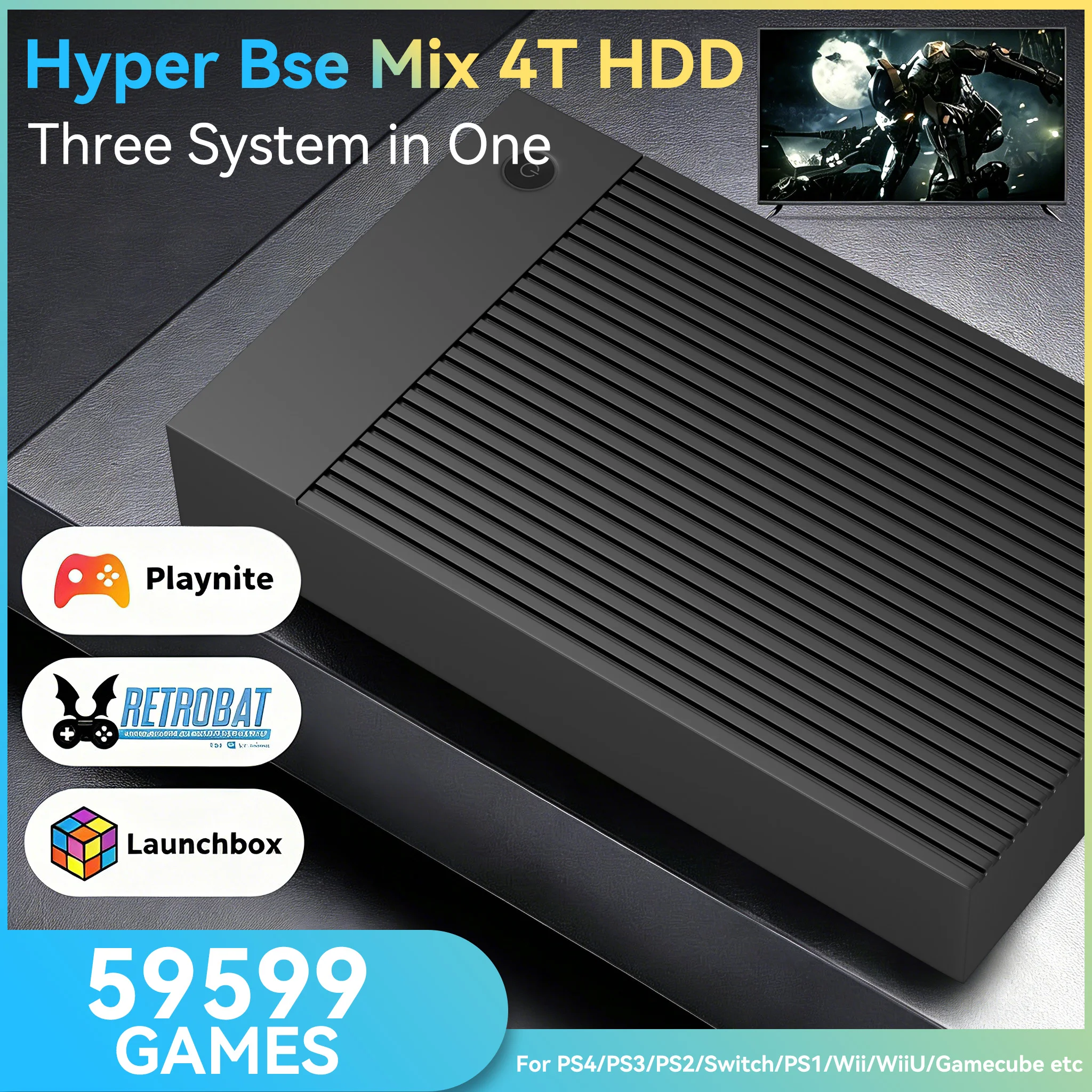 Retro Gaming Hdd - Hyper Base Mix 4TB Spielekonsole für