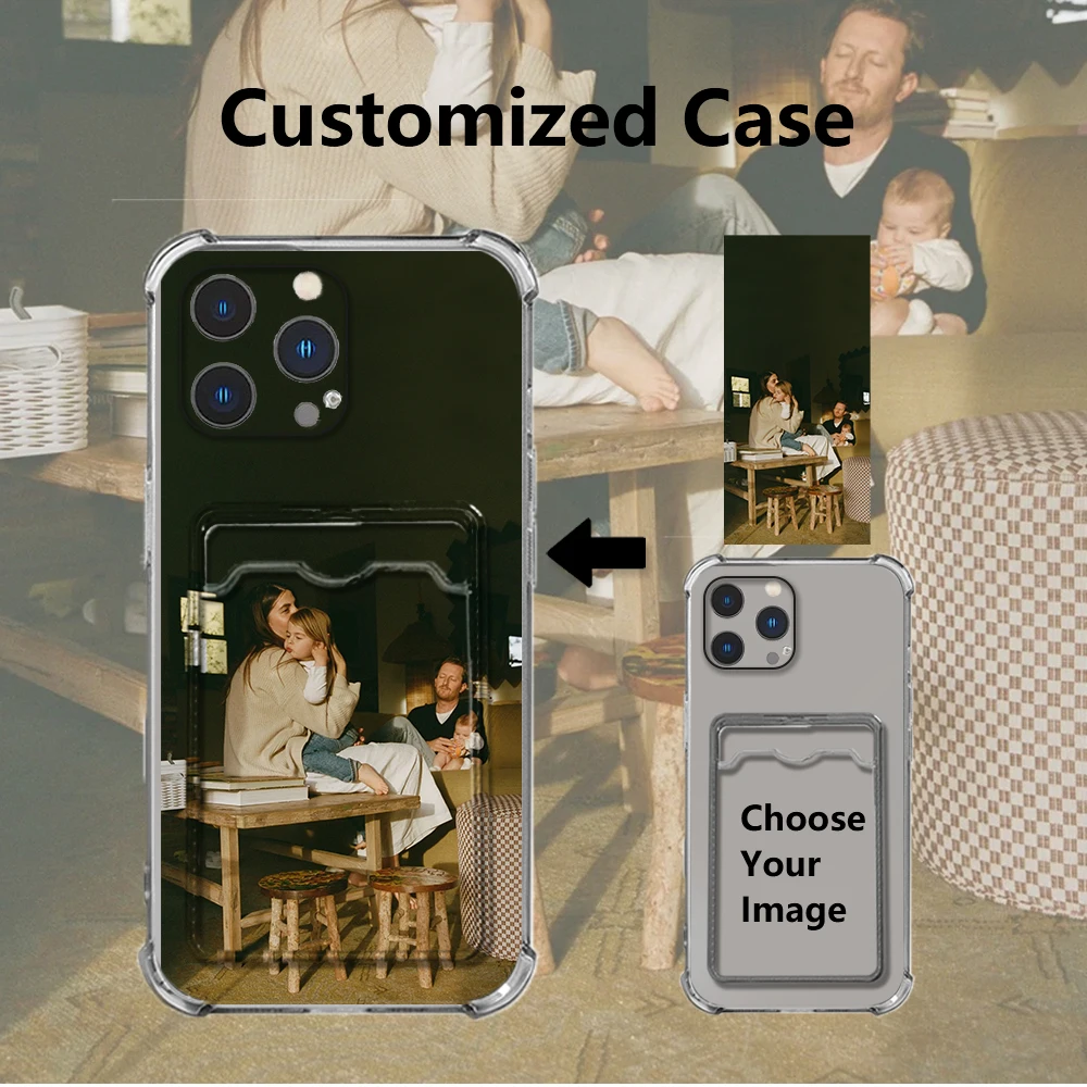 آيفون 16 15 14 13 12 11 برو Xs ماكس Mini SE 2020 2022 16e X XR 6 6s 7 8 Plus لتقوم بها بنفسك جميل Fam صور حافظة بطاقات فتحة مخصصة