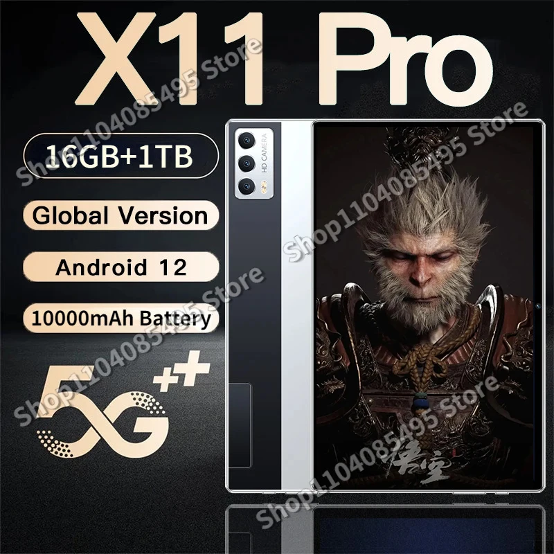 

New Global Version X11 Pro Tablet 11inch MTK 6797 16GB+1TB Tablete PC 120Hz 2.5K LCD Display 5G wifi GPS Tablet Android 2024