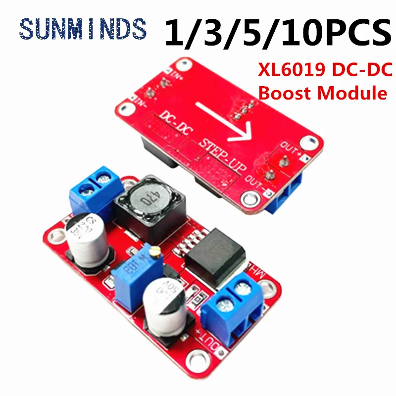 1-10PCS XL6019 DC-DC Step Up Power Module DC-DC Boost Volt Converter Adjustable Power Supply Output 3V-40V To 5V-45V  Supply