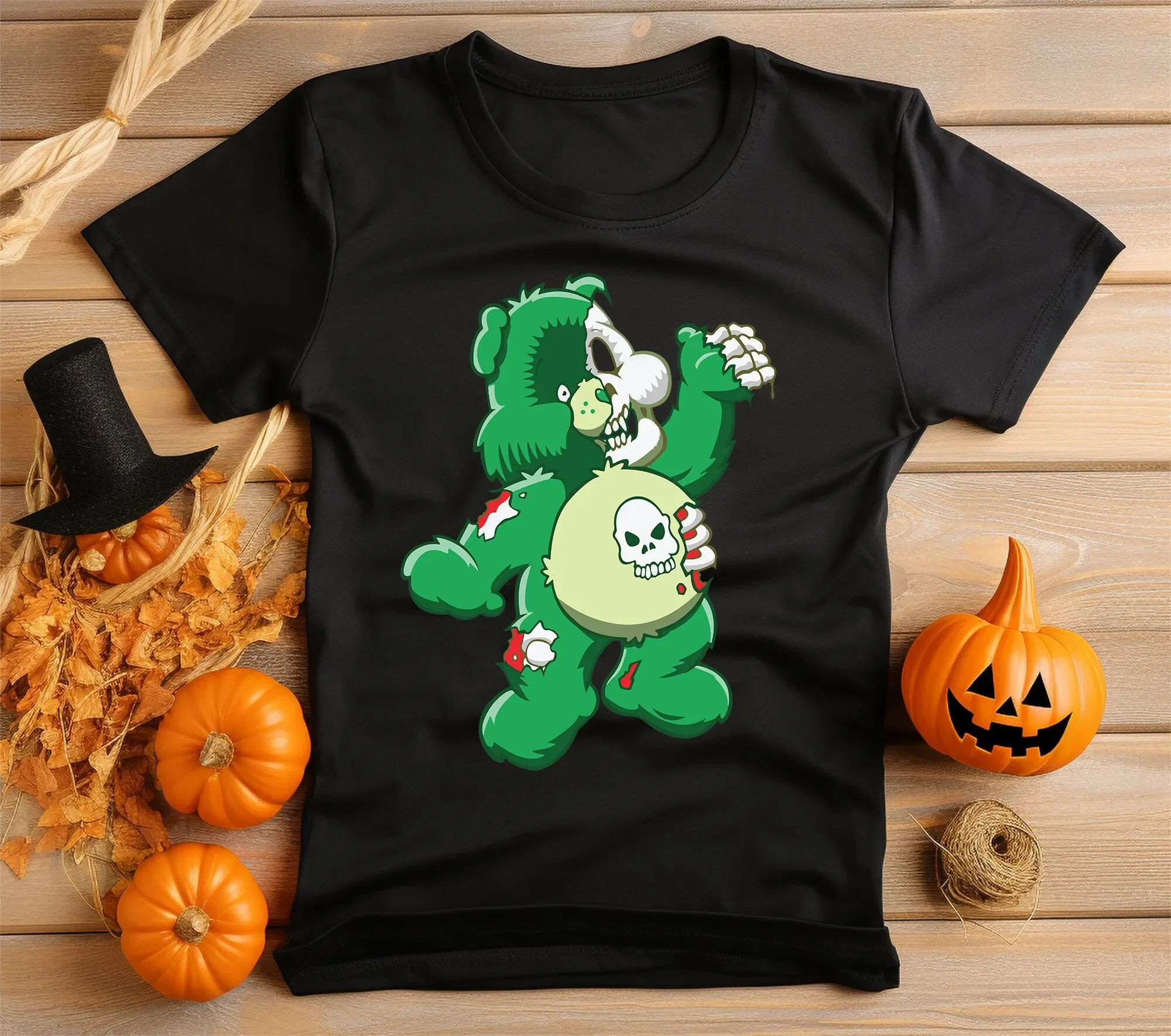 Zombie Bear Halloween T Shirt Vibrant Print No Fade Soft 100 Cotton Black Neat Stitching Style Adults