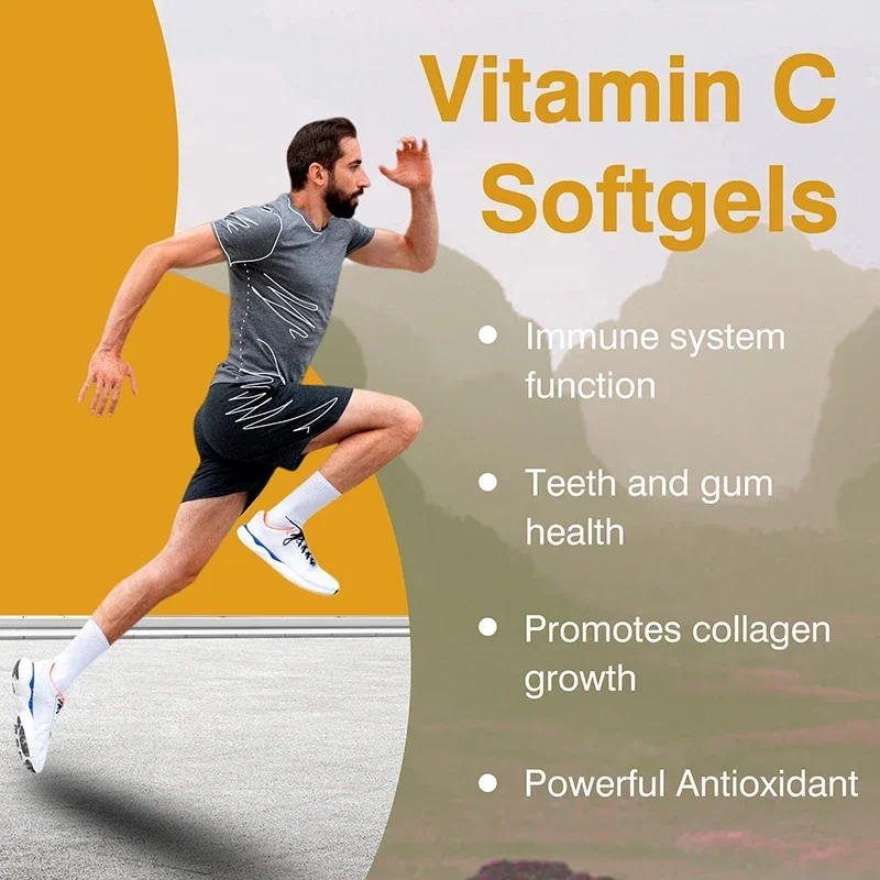 Vitamin C Softgels - Antioxidant, Joint, Immune, Skin, Cellular Respiration, and Cardiovascular Health