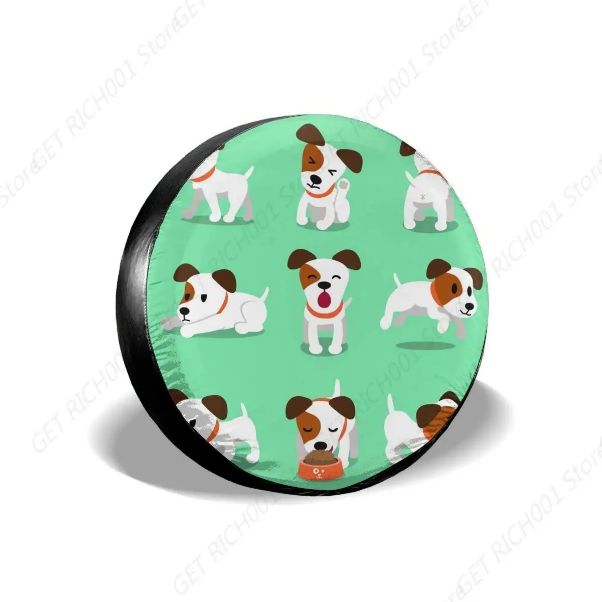 Dog Spare Tire Cover Cute Animal Cartoon Smile Sleeping Puppy Terrier Dogs Waterproof Wheel Covers for Truck Car Vehicles