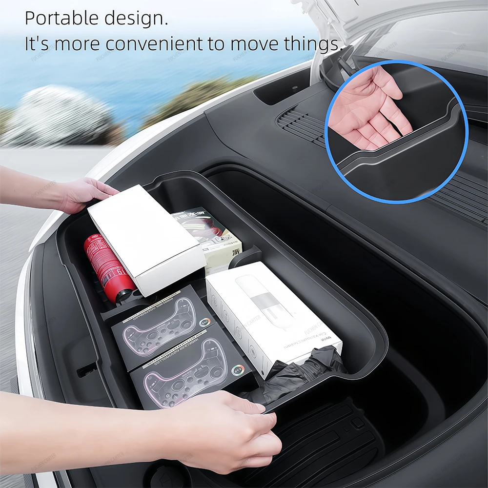 For Tesla Model YL Model Y  Juniper 2025-2026+ Front Rear Trunk Storage Box Double-Deck Luggage Frunk Organizer Box Accessories