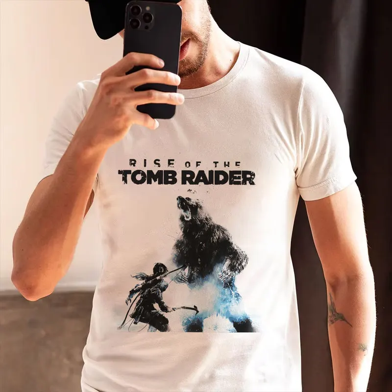 Retro video game Tomb Raider Angel of Darkness Lara Croft gift t-shirt for gamers 0715 Short Sleeve Graphic Clothes US Size Tee