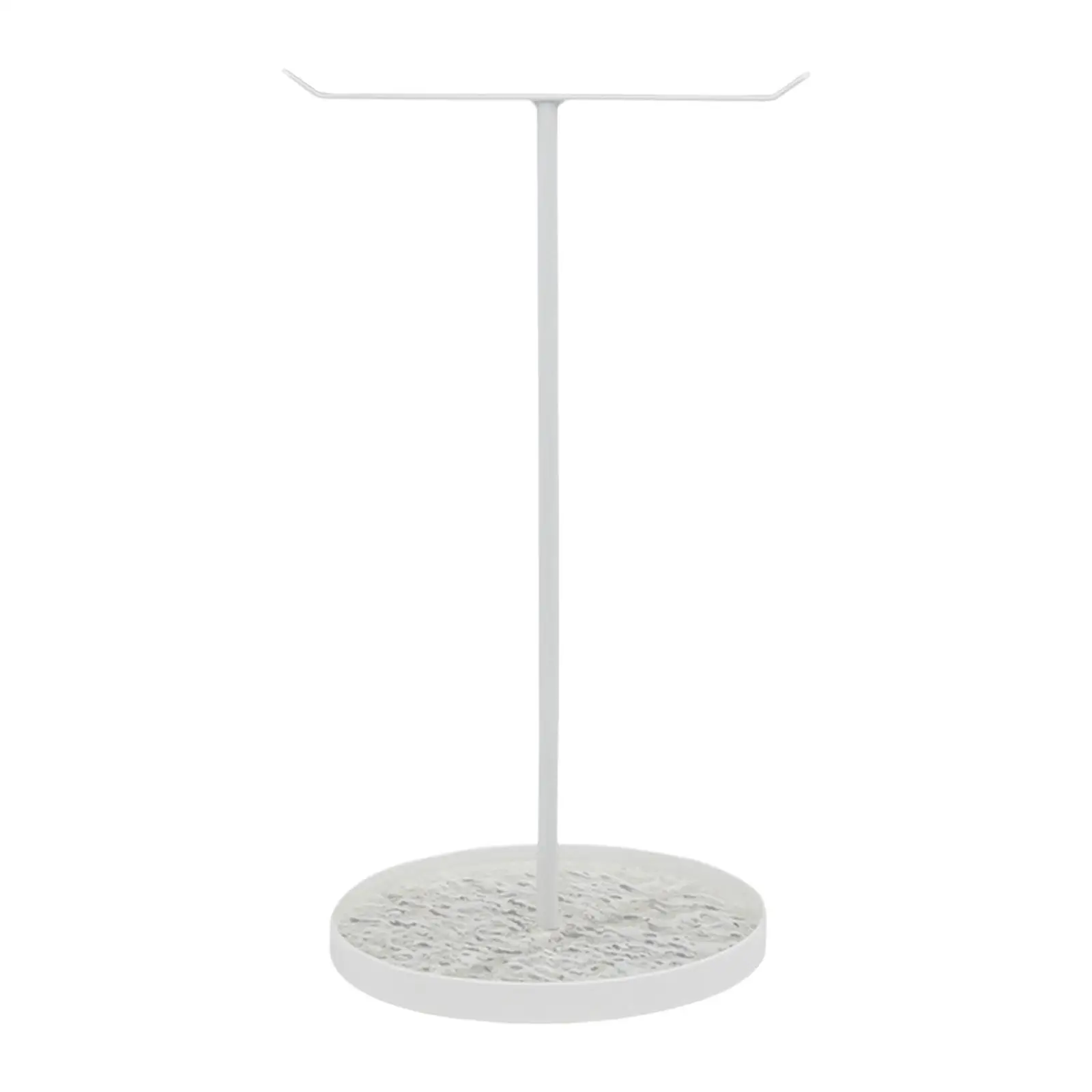 

Jewelry Display Rack Iron Showcase Dresser T Bar for Pendants Watch Bracelet White