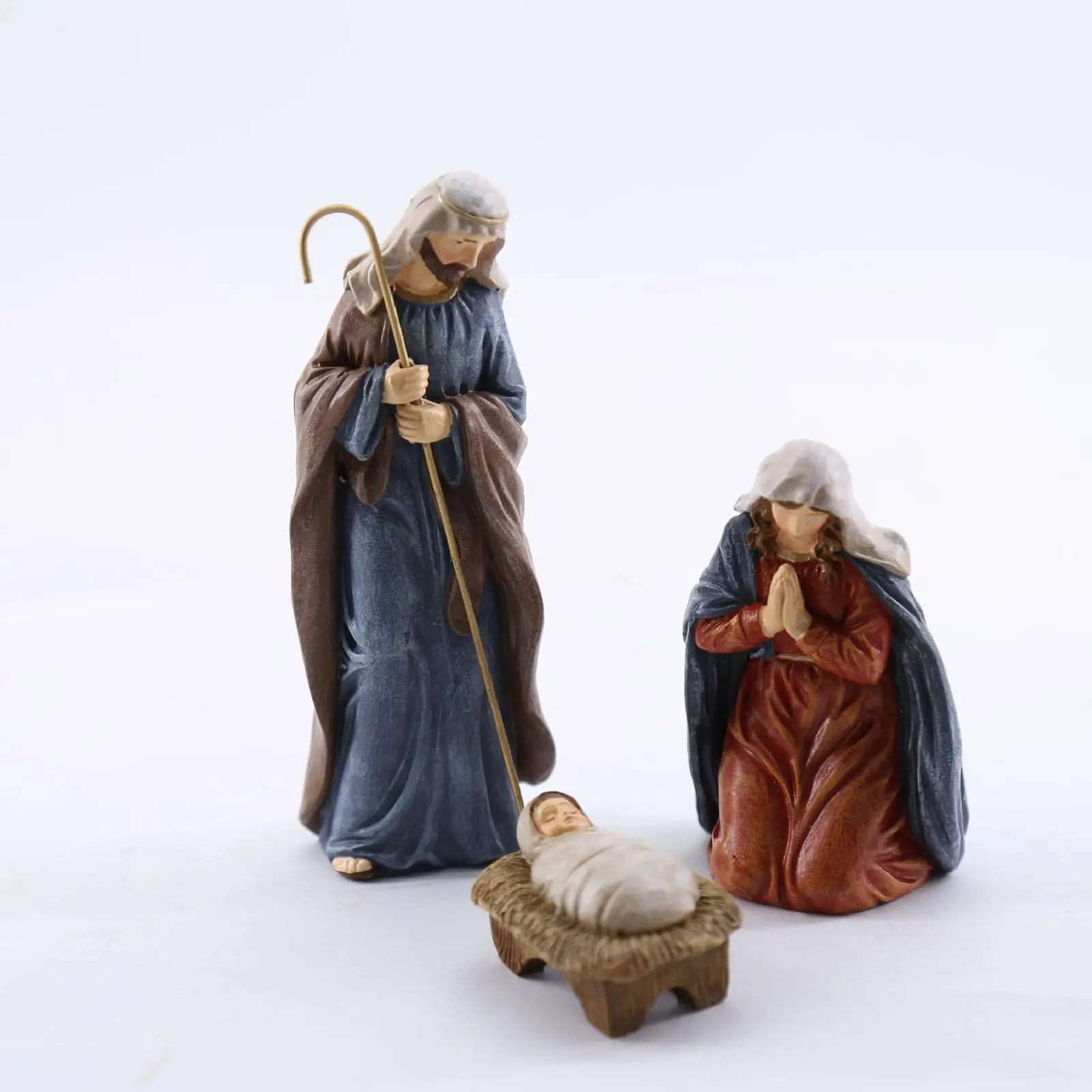 Christmas Nativity Figurines Jesus Birth Statues for Desktop Bedroom Cabinet