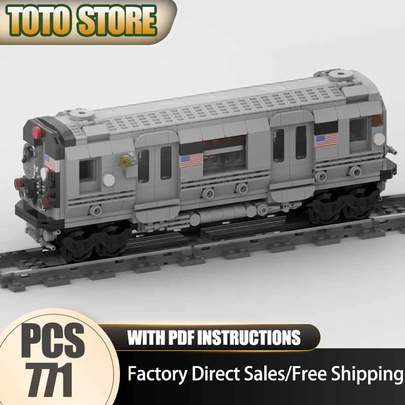 

Железнодорожный поезд MOC: Конструктор-модель поезда Нью-Йорка, технологичные кирпичики, DIY, городской пейзаж, сборная модель, праздничная игрушка