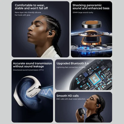 Imagen 2 del producto Original ERAZER X9 auriculares inalámbricos OWS estéreo HiFi deportes abiertos auriculares Bluetooth con micrófono llamada reducción de ruido impermeable