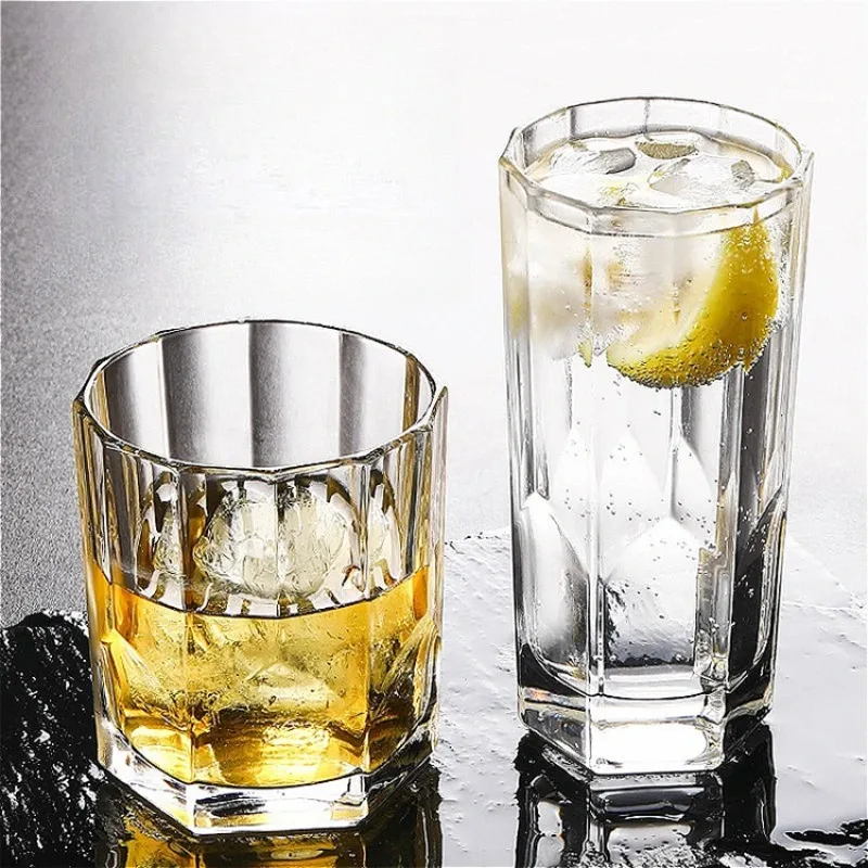 

1pcs Classic Drink Mug Transparent Thickened Brandy Glass Creative Whiskey Glass Heat-resistant Tea Cups Suitable for Gifting