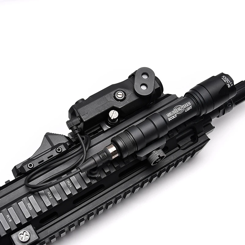 tactical-peq15-peq-uhp-led-flashlight-red-green-blue-laser-strobe-light-surefire-m300-m600-compatible-axon-dual-pressure-switch