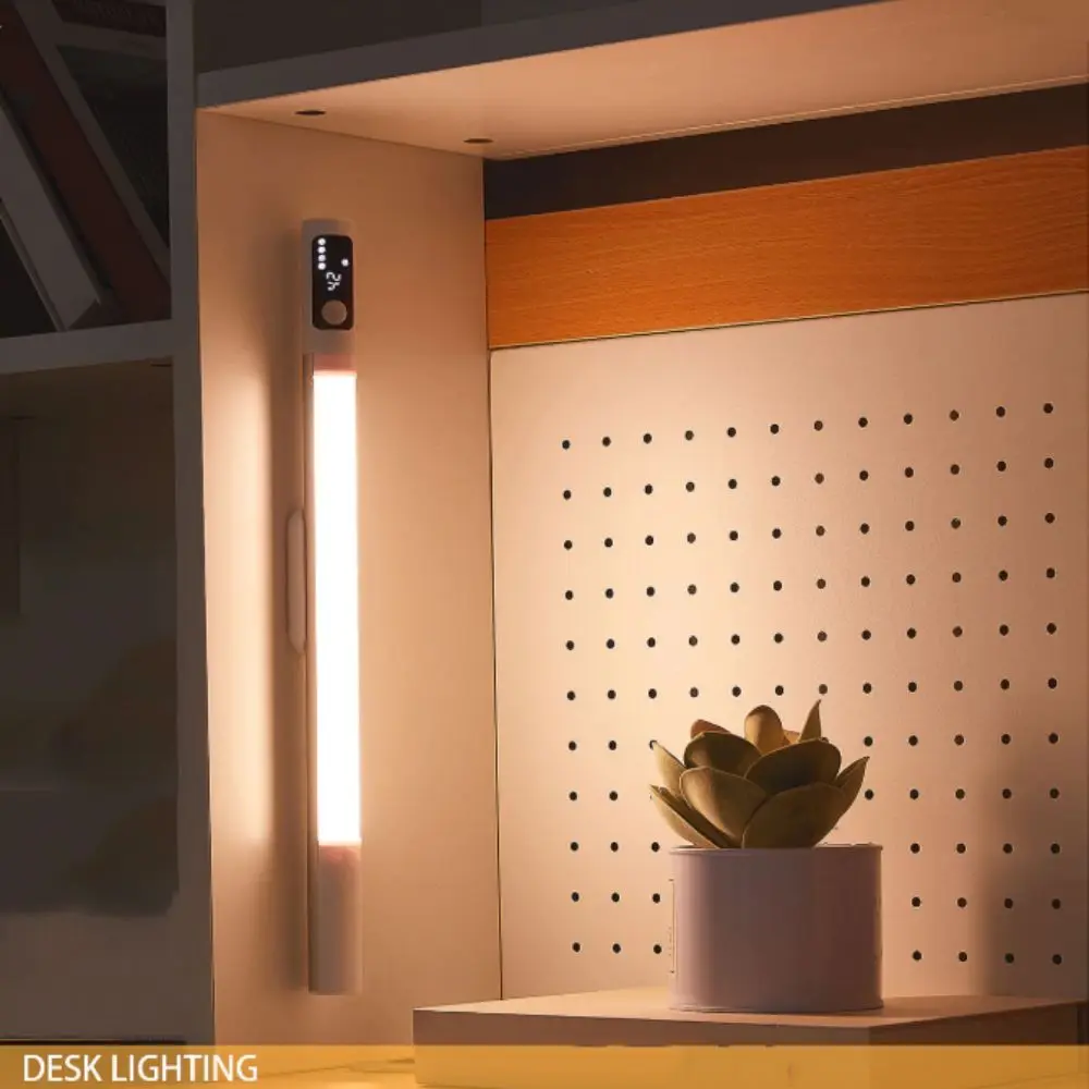 Type C Rechargeable Motion Sensor Light USB Rechargeable LED Display Night Light Motion Sensor Magnetic Desk Lamp Desk