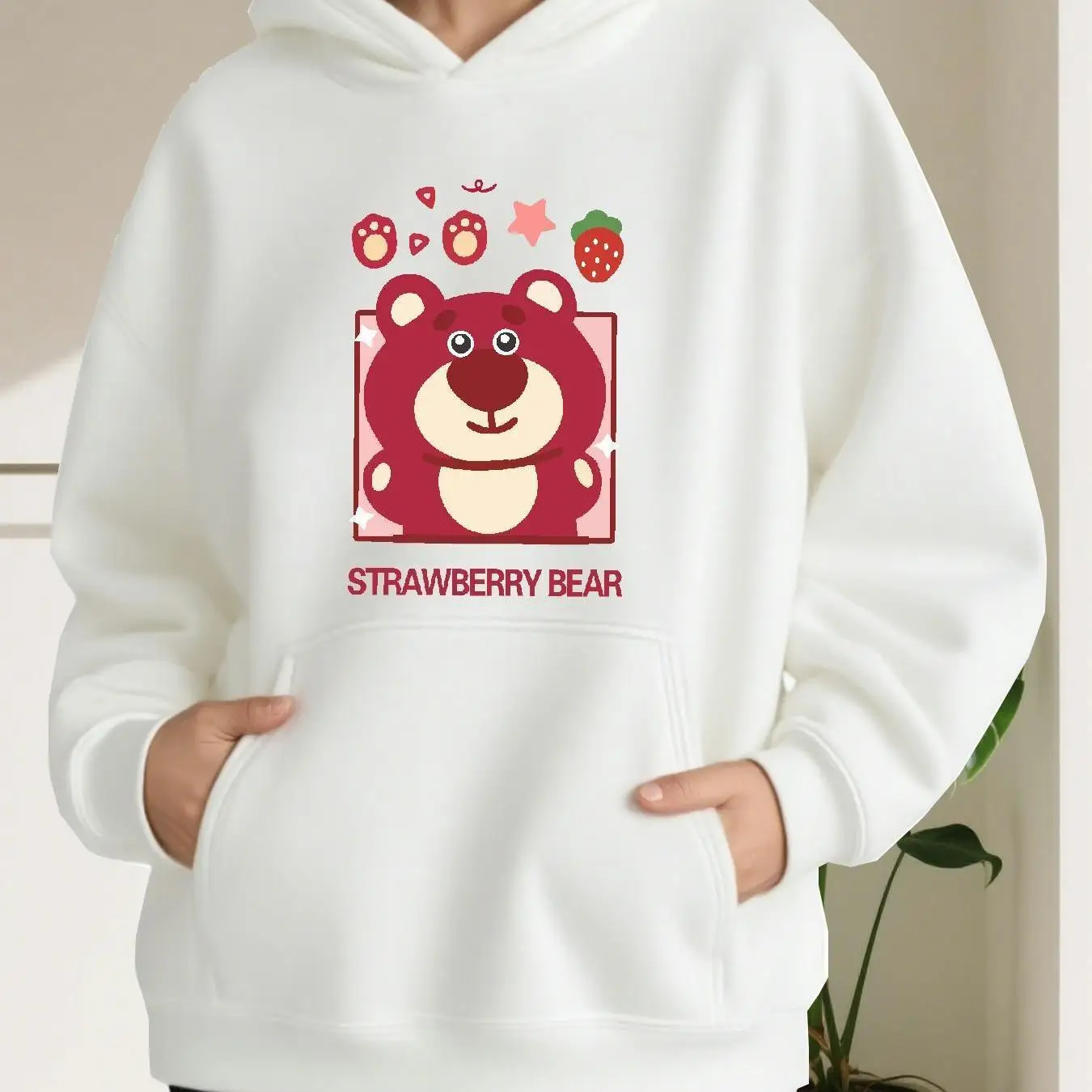 

Толстовки с капюшоном Disney Lotso, модные толстовки унисекс большого размера, осенне-зимние флисовые повседневные универсальные уличные кофты