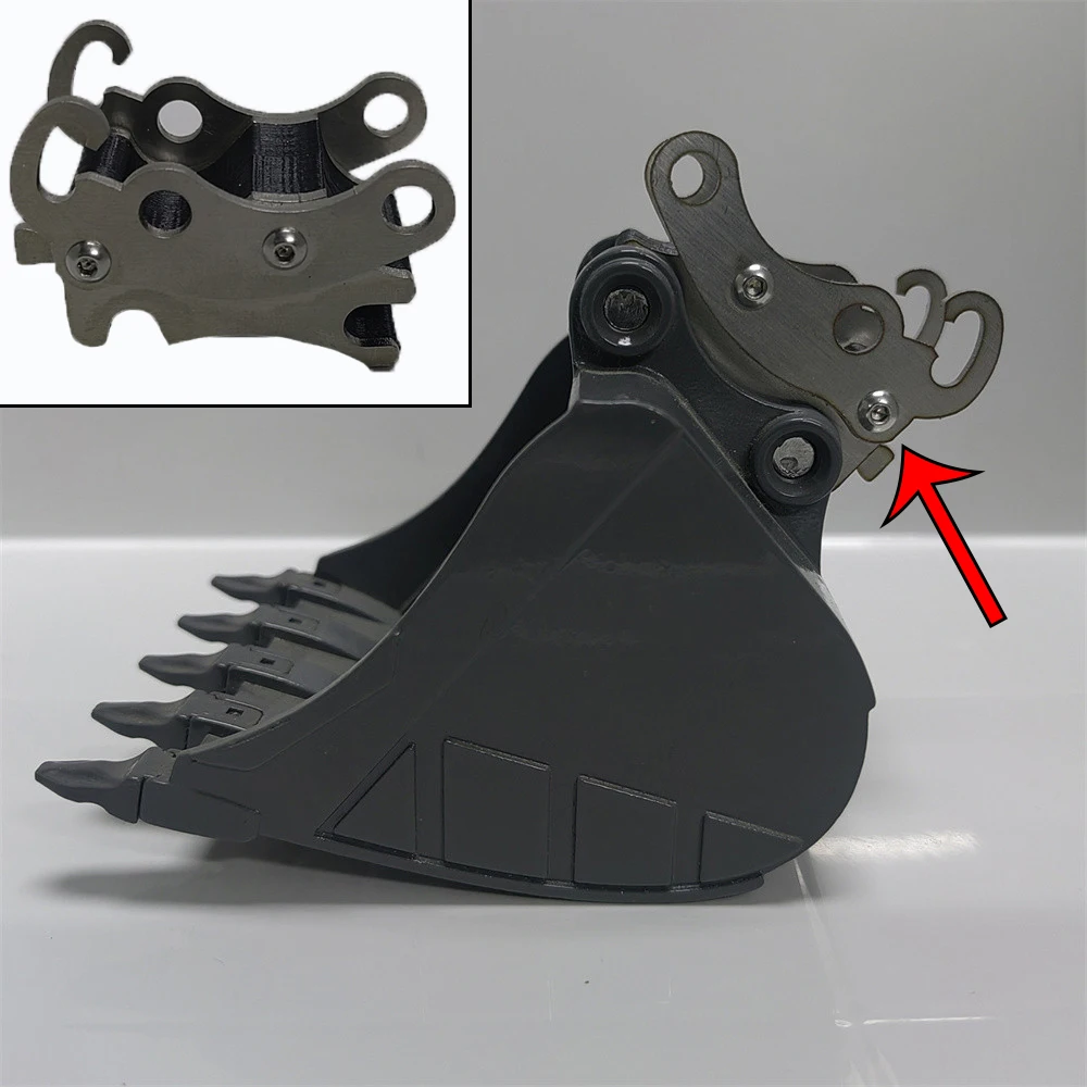 For E111 E010 EC160 RC Excavator Metal Quick Hitch Bucket Changer, Modification Replacement Parts