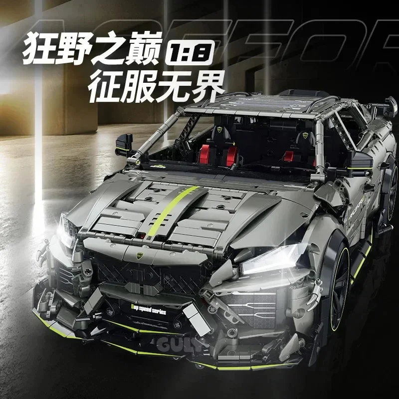 

New GULY Technical 10636 1:8 Lambo Construction Urus Building Bricks Remote Control Motor Power Set for Adults Gifts