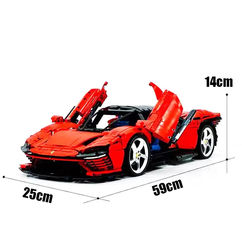 3778PCS Technische 1:8 Schaal SP3 Rode Hypercar Bouwstenen Set MOC Supercar Model Assemblage Speelgoed Verjaardagscadeaus voor Jongens