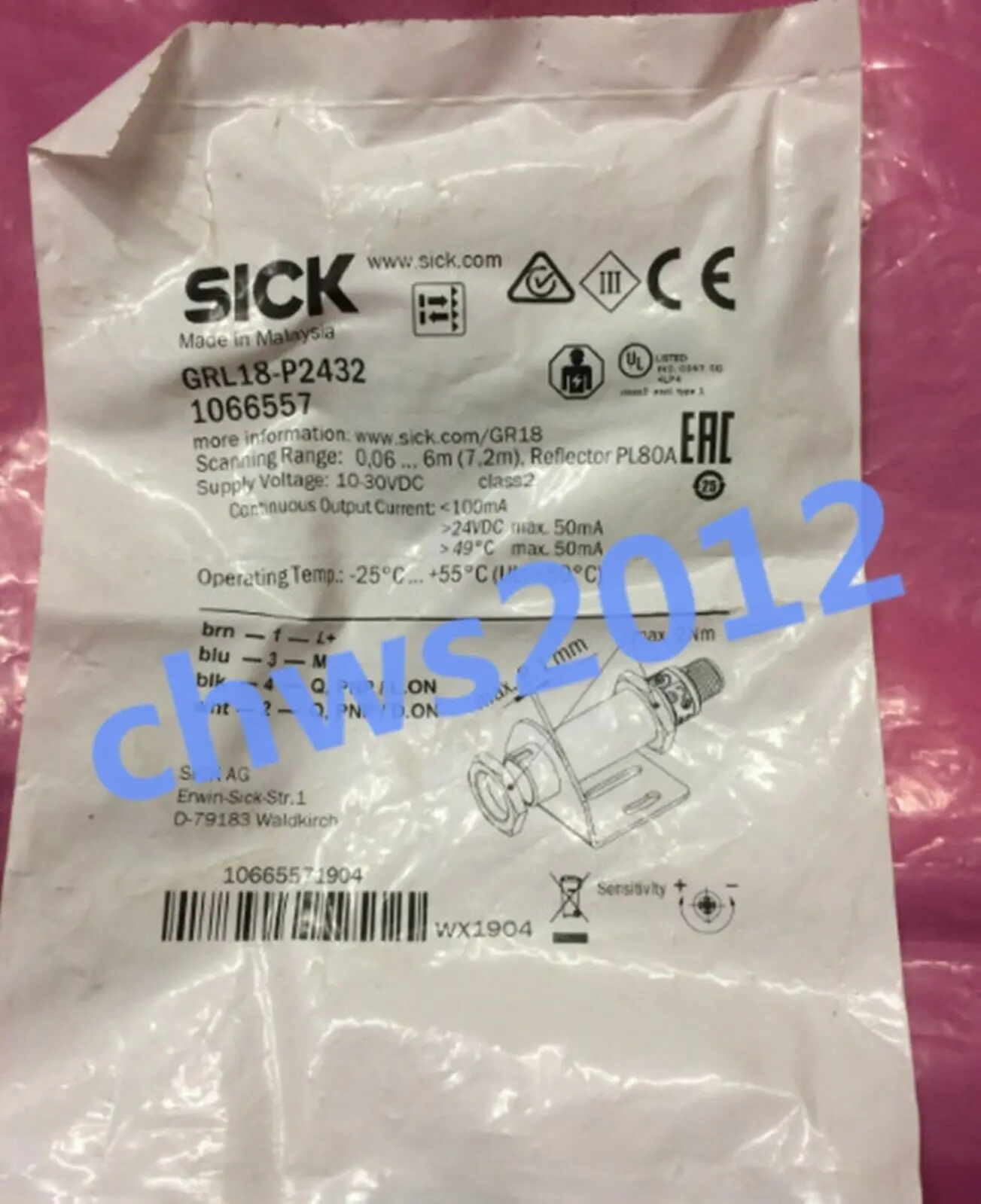 1 PCS NEW IN BOX SICK proximity switch 1066557 GRL18-P2432