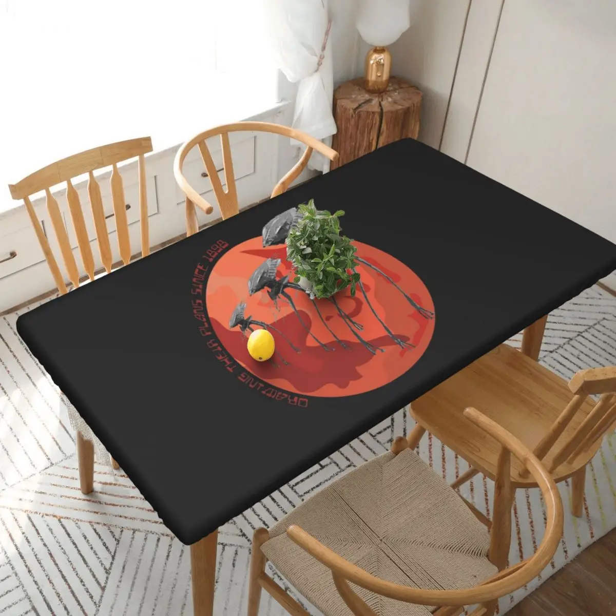 War Of The Worlds Drawing Their Plans Since 1898 Customized Rectangular Tablecloth Oilproof Table Cover for Festival Table Cloth