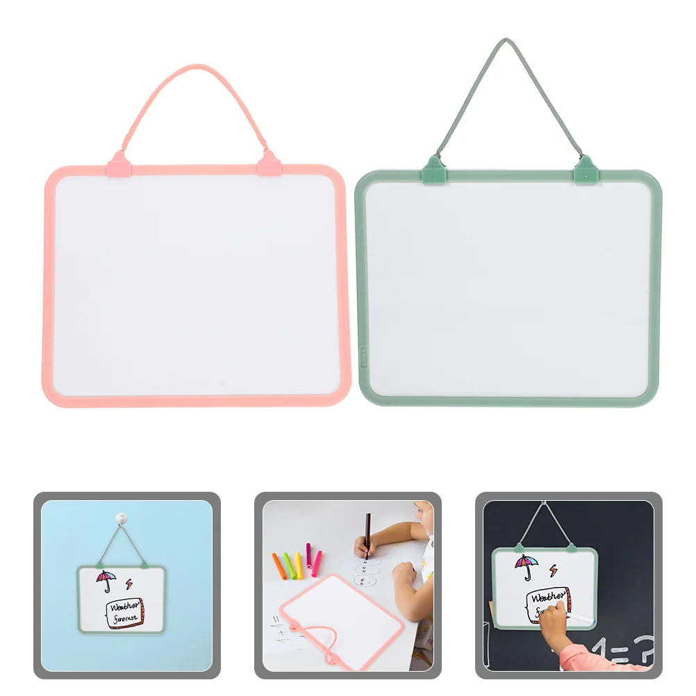 

2Pcs Hanging Plastic Dry Erase Board Whiteboard Multifunctional Writing Board for Office Student Classroom Graffiti