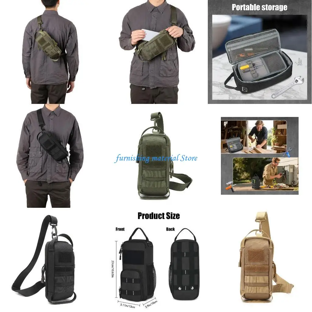 

Y5GD Electrician Utility Crossbody Bag Compact Design Front Access Compartment