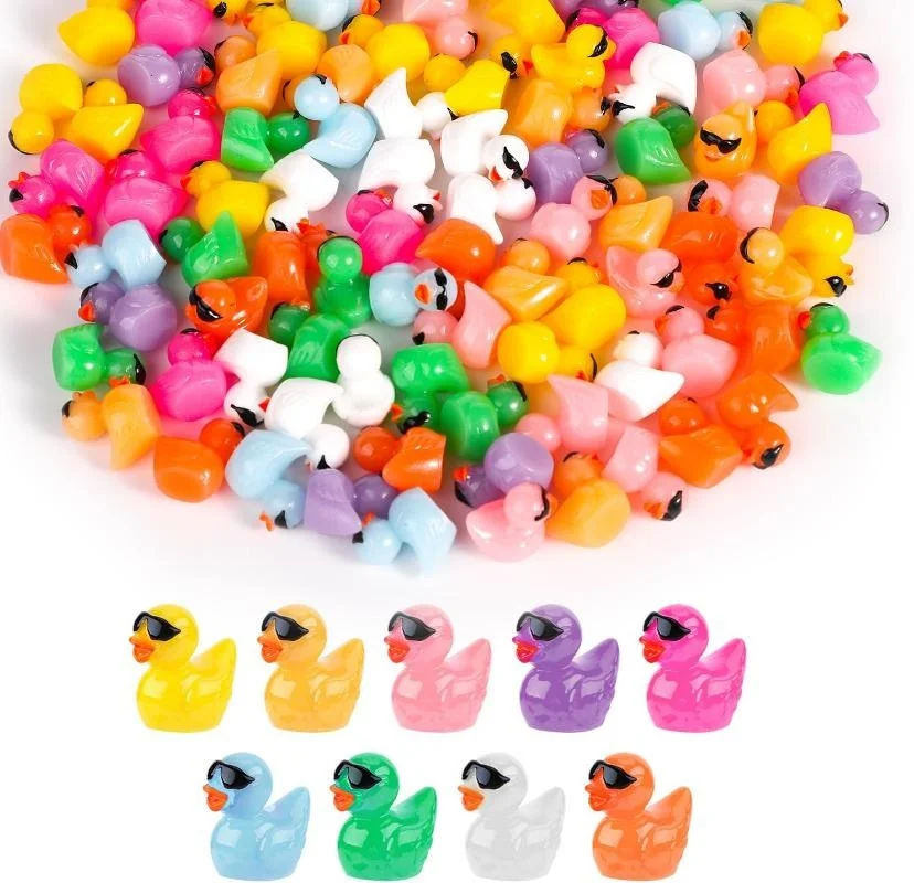 

20 Pcs Tiny Ducks Mini Resin Duck with Sunglasses Miniature Dollhouse Accessory DIY Micro Fairy Landscape Aquarium Potted Decor