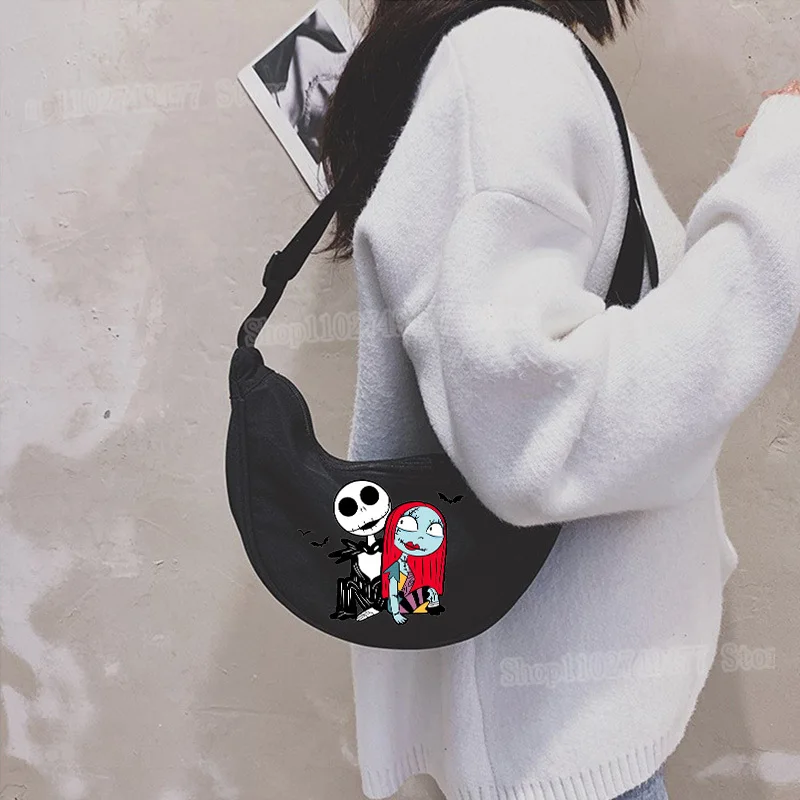 Disney The Nightmare Before Christmas Women's Dumpling Bun Underarm Bag High Quality Jack Printed Multi functional Shoulder Bag