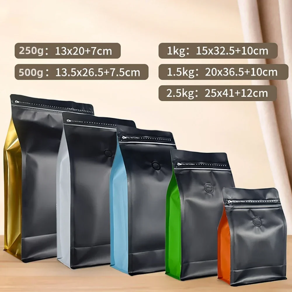 50pcs Large capacity 1.5kg Cat Dog Food Pet Snack Bag T-zipper Aluminum Foil Pouches Three-pound Coffee Bean Bag With Valve